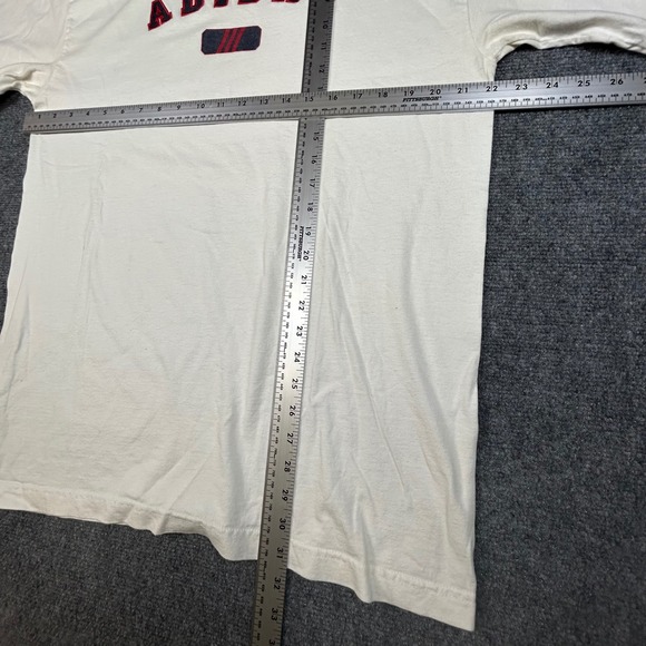Vintage Adidas Embroidered Logo T-Shirt White Navy Red Mens Large 90s Retro - Picture 3 of 7